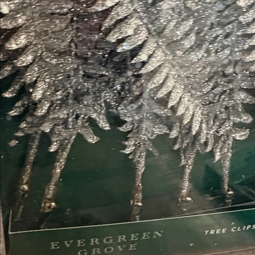 Silver Glitter Faux Fern Tree Clips two new packages